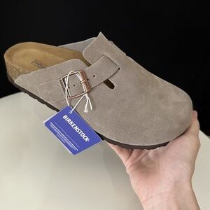 Birkenstock Taupe Boston Clogs